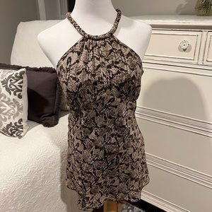 Michael Kors Silk Leopard Print Top